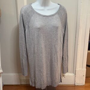 Ann Taylor Light Gray Long Sleeve Tunic